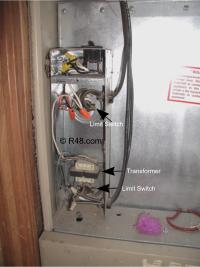 furnace limit switches and transformer